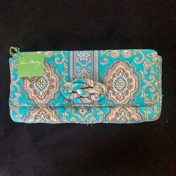 😀Vera Bradley Knot Just a Clutch Totally Turq Crossbody Bag - Picture 2 of 11